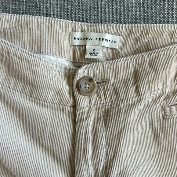 Vintage Banana Republic Beige Wide-leg Split-hem Corduroy Pants - Picture 5 of 10